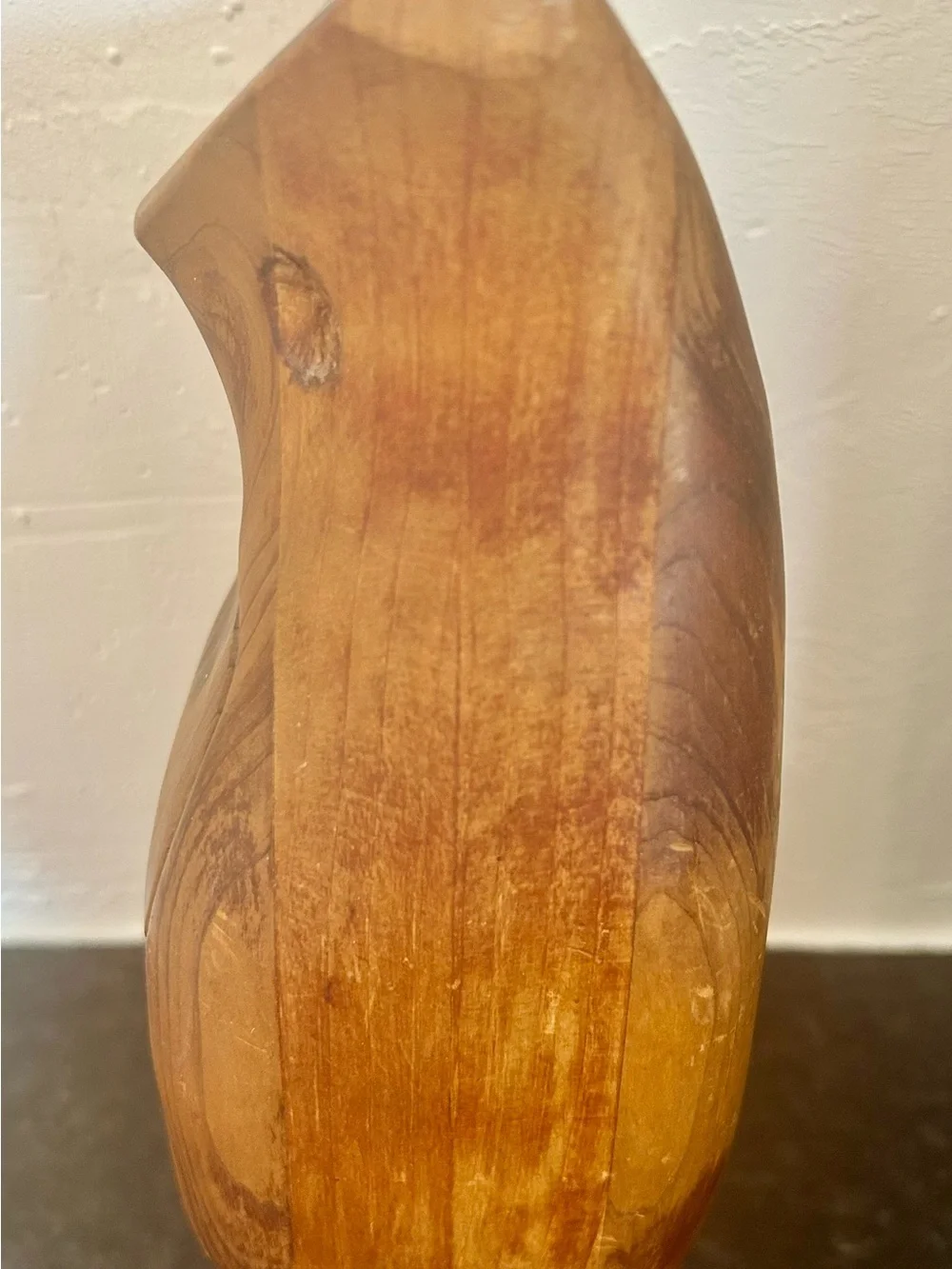 VTG Deborah D Bump Hand Carved Wood Owl Puzzle Box MCM
